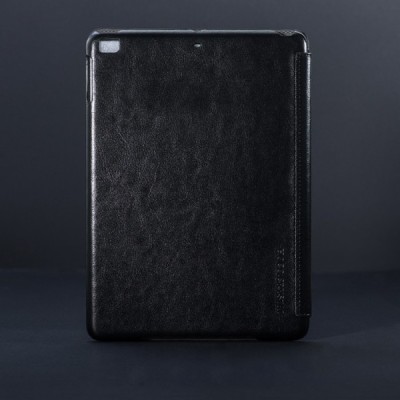 Prabangus „HOCO“ Crystal serijos odinis atverčiamas juodas Apple iPad Air dėklas / Priedai.lt
