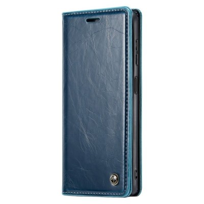 Samsung Galaxy A54 (SM-A546B) „CaseMe“ Leather solidus atverčiamas mėlynas odinis dėklas - knygutė | Priedai.lt