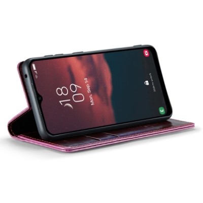 Samsung Galaxy A54 (SM-A546B) „CaseMe“ Leather solidus atverčiamas bordo odinis dėklas - knygutė | Priedai.lt
