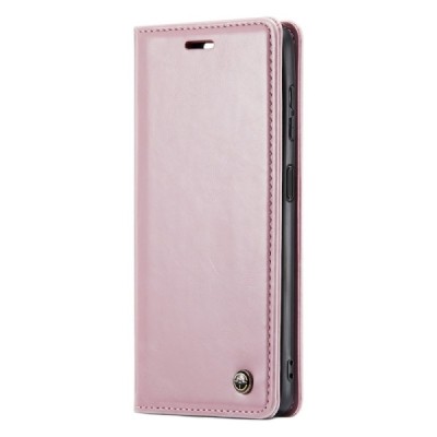 Samsung Galaxy A54 (SM-A546B) „CaseMe“ Leather solidus atverčiamas rožinis odinis dėklas - knygutė | Priedai.lt