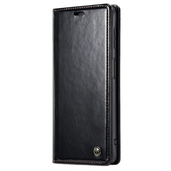 „CaseMe“ Leather solidus atverčiamas dėklas - juodas (Galaxy A23 5G / A23 4G / M23 / F23)