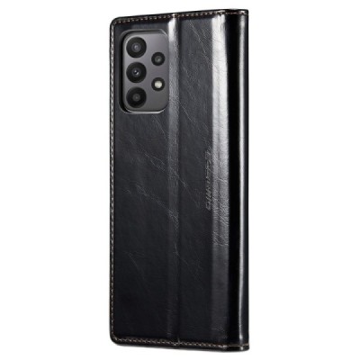 Samsung Galaxy A23 5G (SM-A236B, SM-M236B, SM-E236B) „CaseMe“ Leather solidus atverčiamas juodas odinis dėklas - knygutė | Pried