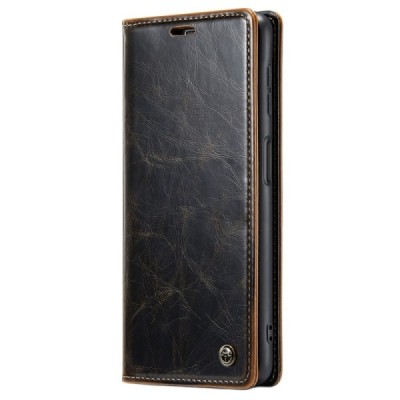 Samsung Galaxy A23 5G (SM-A236B, SM-M236B, SM-E236B) „CaseMe“ Leather solidus atverčiamas rudas odinis dėklas - knygutė | Prieda