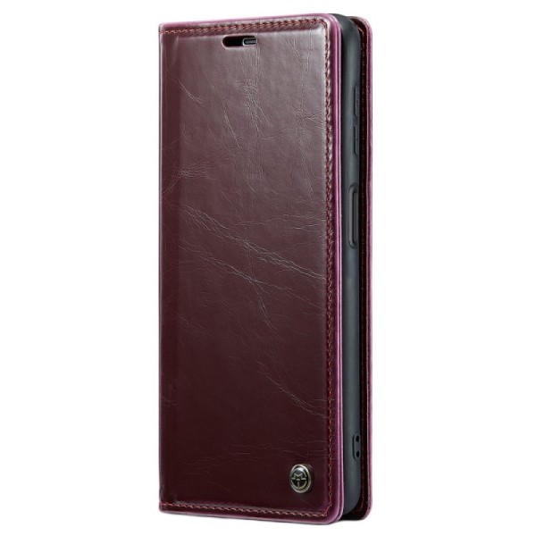 „CaseMe“ Leather solidus atverčiamas dėklas - bordo (Galaxy A23 5G / A23 4G / M23 / F23)