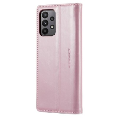 Samsung Galaxy A23 5G (SM-A236B, SM-M236B, SM-E236B) „CaseMe“ Leather solidus atverčiamas rožinis odinis dėklas - knygutė | Prie
