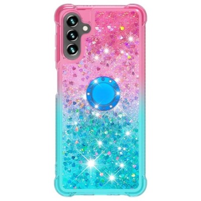 Samsung Galaxy A54 (SM-A546B) Shine Kickstand kieto silikono TPU mėlynas rožinis dėklas - nugarėlė | Priedai.lt