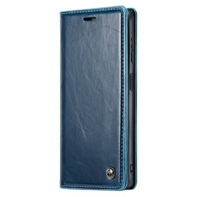 Samsung Galaxy A34 5G (SM-A346E) „CaseMe“ Leather solidus atverčiamas mėlynas odinis dėklas - knygutė | Priedai.lt