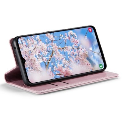 Samsung Galaxy A34 5G (SM-A346E) „CaseMe“ Leather solidus atverčiamas rožinis odinis dėklas - knygutė | Priedai.lt
