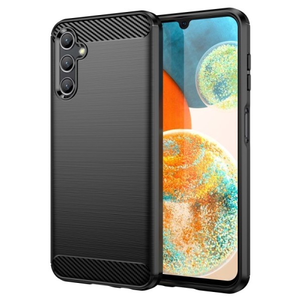 „Carbon“ kieto silikono (TPU) dėklas - juodas (Galaxy A14 5G / A14 4G)