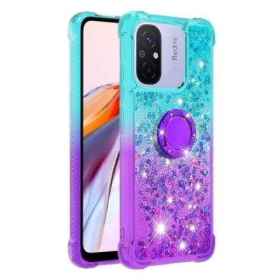 Xiaomi Redmi 12C (Redmi 11A) Shine Kickstand kieto silikono TPU mėlynas violetinis dėklas - nugarėlė | Priedai.lt