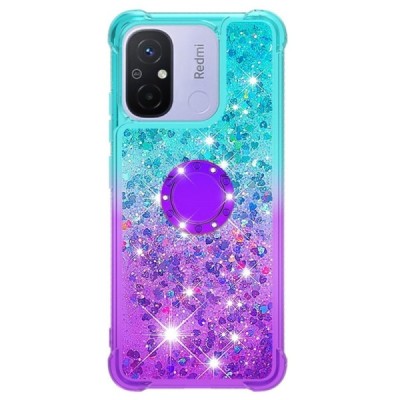 Xiaomi Redmi 12C (Redmi 11A) Shine Kickstand kieto silikono TPU mėlynas violetinis dėklas - nugarėlė | Priedai.lt