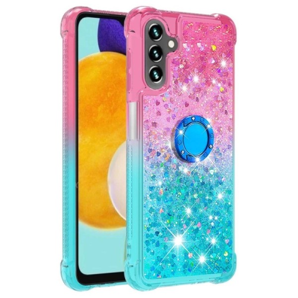 „Shine“ Kickstand kieto silikono (TPU) dėklas - mėlynas / rožinis (Galaxy A34 5G)