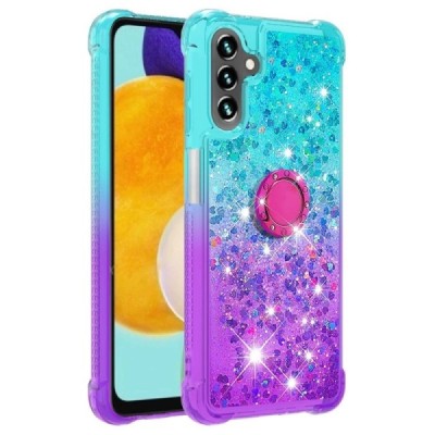 Samsung Galaxy A34 5G (SM-A346E) Shine Kickstand kieto silikono TPU mėlynas violetinis dėklas - nugarėlė | Priedai.lt