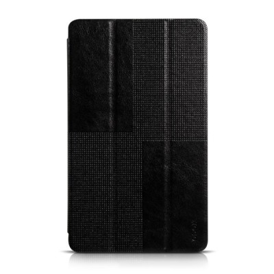 Prabangus „HOCO“ Crystal serijos odinis atverčiamas juodas Samsung Galaxy Tab S 8.4 T705 dėklas / Priedai.lt