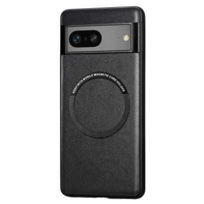 „Leather“ Magnetic Google Pixel 7A juodas odinis dėklas | Priedai.lt