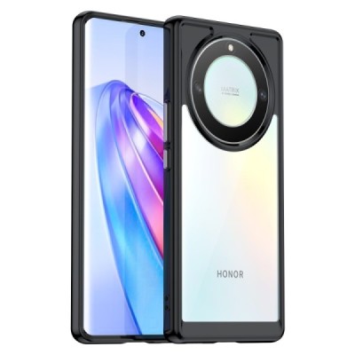Huawei Honor Magic 5 Lite (Honor X9a) Fashion skaidrus juodos spalvos apvadais kieto silikono (TPU) dėklas | Priedai.lt