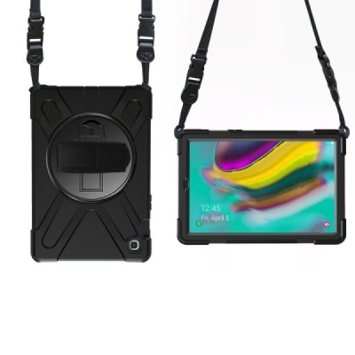 Samsung Galaxy Tab S5e (T720, T725) sustiprintos apsaugos (360°) juodas dėklas - nugarėlė | Priedai.lt