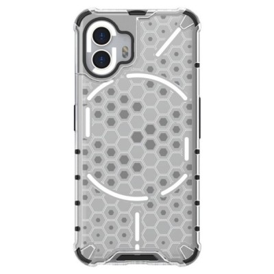 Honeycomb sustiprintos apsaugos Nothing Phone 2 skaidrus kieto silikono (TPU) ir plastiko dėklas | Priedai.lt