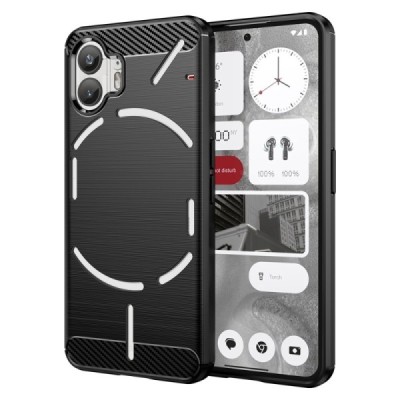 Nothing Phone 2 „Carbon“ kieto silikono TPU juodas dėklas - nugarėlė | Priedai.lt