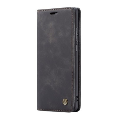 Huawei P smart 2019 (Honor 10 Lite) CaseMe Retro solidus atverčiamas juodas odinis dėklas - knygutė | Priedai.lt