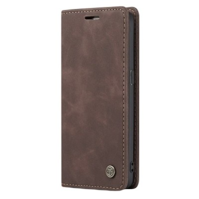 Samsung Galaxy S7 (G930) CaseMe Retro solidus atverčiamas rudas odinis dėklas - knygutė | Priedai.lt