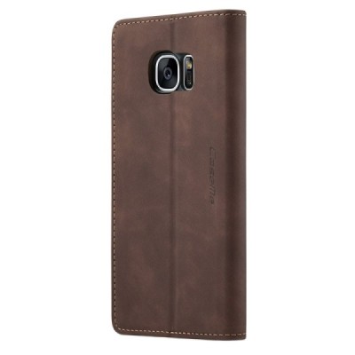 Samsung Galaxy S7 (G930) CaseMe Retro solidus atverčiamas rudas odinis dėklas - knygutė | Priedai.lt