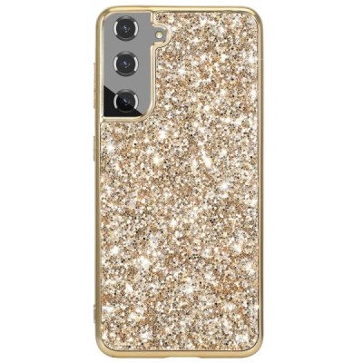Samsung Galaxy S21 FE (Fan Edition) 5G Shine Glittery plastikinis auksinis dėklas - nugarėlė | Priedai.lt