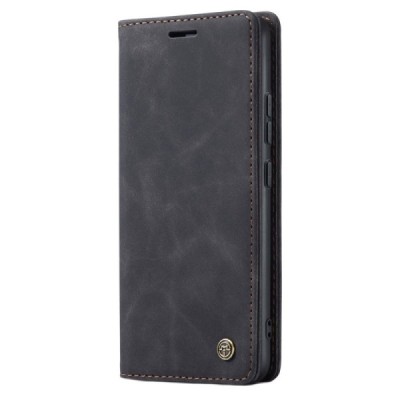 Xiaomi Redmi 12C (Redmi 11A) CaseMe Retro solidus atverčiamas juodas odinis dėklas - knygutė | Priedai.lt
