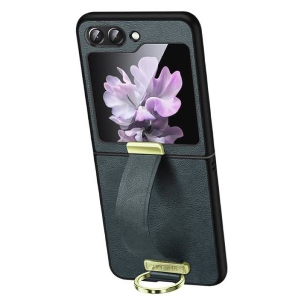 „Sulada“ Leather Kickstand dėklas - pilkas (Galaxy Flip5)