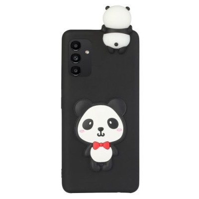Samsung Galaxy A14 5G (SM-A146B, SM-A145F) „Squezy“ Panda kieto silikono TPU juodas dėklas - nugarėlė | Priedai.lt