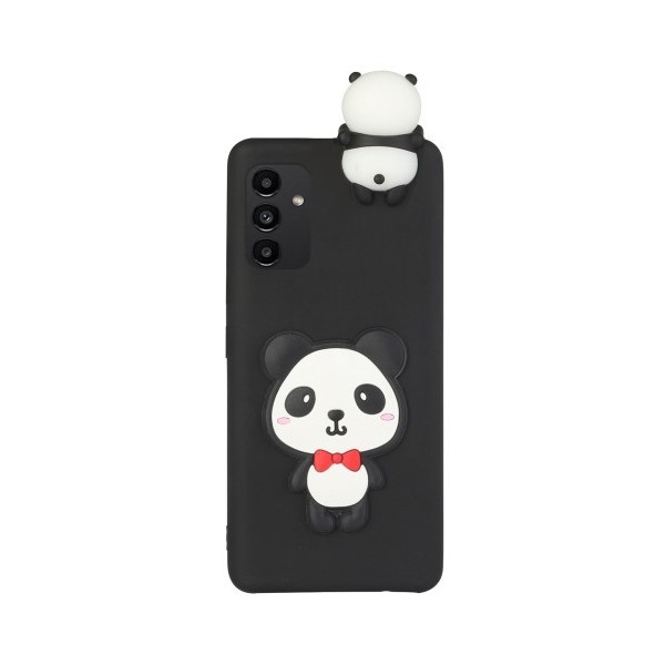 „Squezy“ Panda kieto silikono (TPU) dėklas - juodas (Galaxy A14 5G / A14 4G)