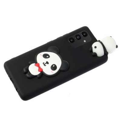 Samsung Galaxy A14 5G (SM-A146B, SM-A145F) „Squezy“ Panda kieto silikono TPU juodas dėklas - nugarėlė | Priedai.lt