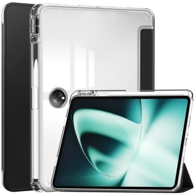 OnePlus Pad „Deluxe“ atverčiamas juodas odinis dėklas - knygutė | Priedai.lt