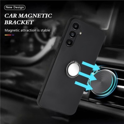 Samsung Galaxy A14 5G (SM-A146B, SM-A145F) „Kickstand“ kieto silikono TPU juodas dėklas - nugarėlė | Priedai.lt