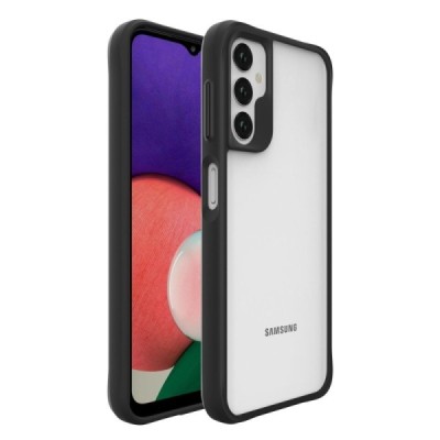 Samsung Galaxy A14 5G (SM-A146B, SM-A145F) Combat skaidrus juodos spalvos apvadais kieto silikono (TPU) dėklas | Priedai.lt