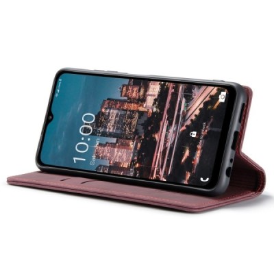 Samsung Galaxy A14 5G (SM-A146B) CaseMe Retro solidus atverčiamas bordo odinis dėklas - knygutė | Priedai.lt