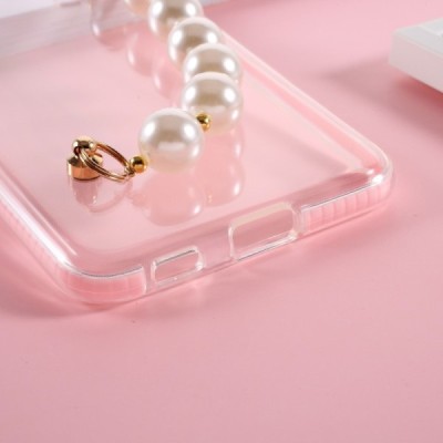 Samsung Galaxy S21 FE (Fan Edition) 5G „Pearl“ Strap kieto silikono TPU skaidrus dėklas - nugarėlė | Priedai.lt