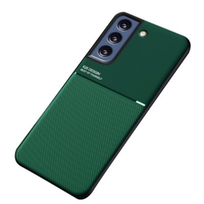 „Lines“ Magnetic Samsung Galaxy S21 FE (Fan Edition) 5G žalias odinis dėklas | Priedai.lt