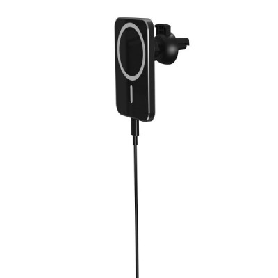 „X16“ Magnetic juodas automobilinis telefono laikiklis / kroviklis (15W) | Priedai.lt