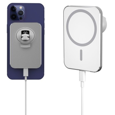 „X16“ Magnetic baltas automobilinis telefono laikiklis / kroviklis (15W) | Priedai.lt