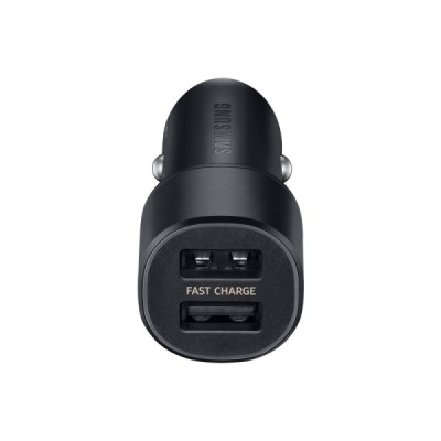 Originalus Samsung Dual Fast Charge EP-L1100 automobilinis įkroviklis juodas +  Type-C laidas | Priedai.LT