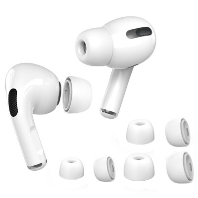 AirPods Pro (Pro 2) silikoniai balti ausinių antgaliai | Priedai.LT