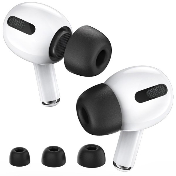 „AhaStyle“ WG silikoniniai ausinių antgaliai - juodi (AirPods Pro / Pro 2)