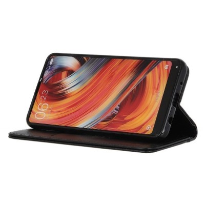 Xiaomi Redmi 9 juodas odinis atverčiamas dėklas - knygutė su magnetu | Priedai.lt