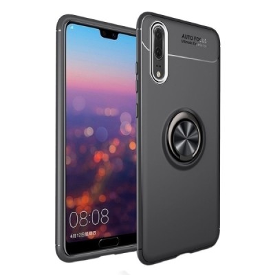 Huawei P20 Pro „FOCUS“ Kickstand kieto silikono TPU juodas dėklas - nugarėlė | Priedai.lt