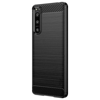 Sony Xperia 5 IV „Mofi“ Carbon kieto silikono TPU juodas dėklas - nugarėlė | Priedai.lt