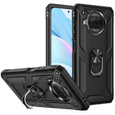 Sustiprintos apsaugos „Kickstand“ Xiaomi Redmi Note 9 Pro (Mi 10T Lite 5G) juodas kieto silikono (TPU) ir plastiko dėklas | Prie