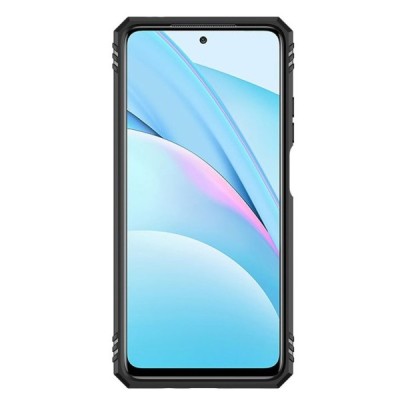 Sustiprintos apsaugos „Kickstand“ Xiaomi Redmi Note 9 Pro (Mi 10T Lite 5G) juodas kieto silikono (TPU) ir plastiko dėklas | Prie