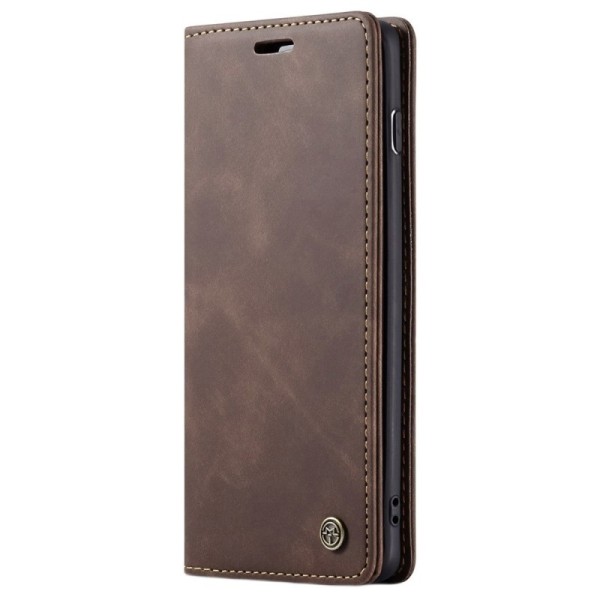 „CaseMe“ Retro solidus atverčiamas dėklas - rudas (Galaxy S10+)