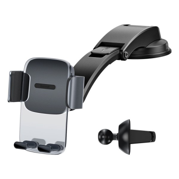 „Baseus“ Easy Control Clamp Set automobilinis laikiklis (į groteles / ant panelės) - juodas